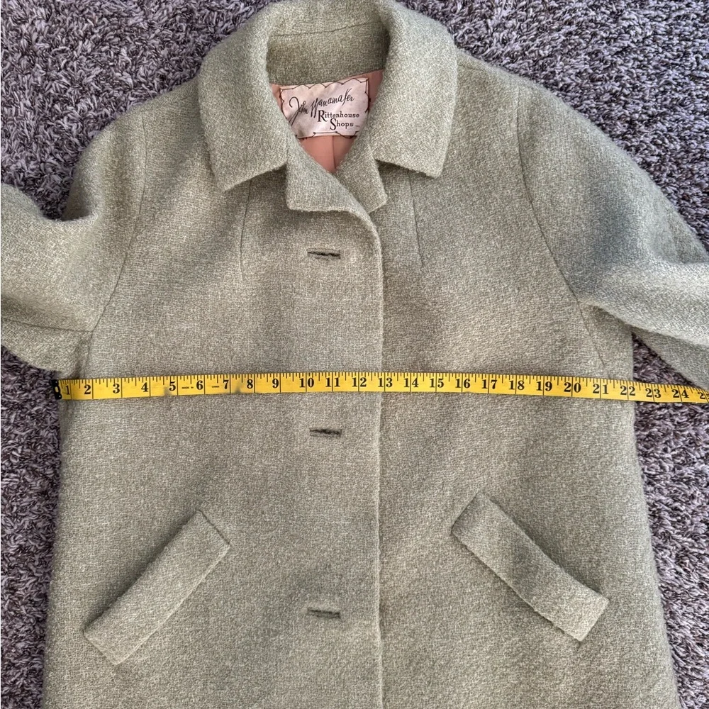 Vintage Sage Green Wool Coat - Picture 6 of 8
